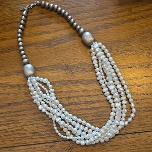 Silpada Silver and Pearl Necklace